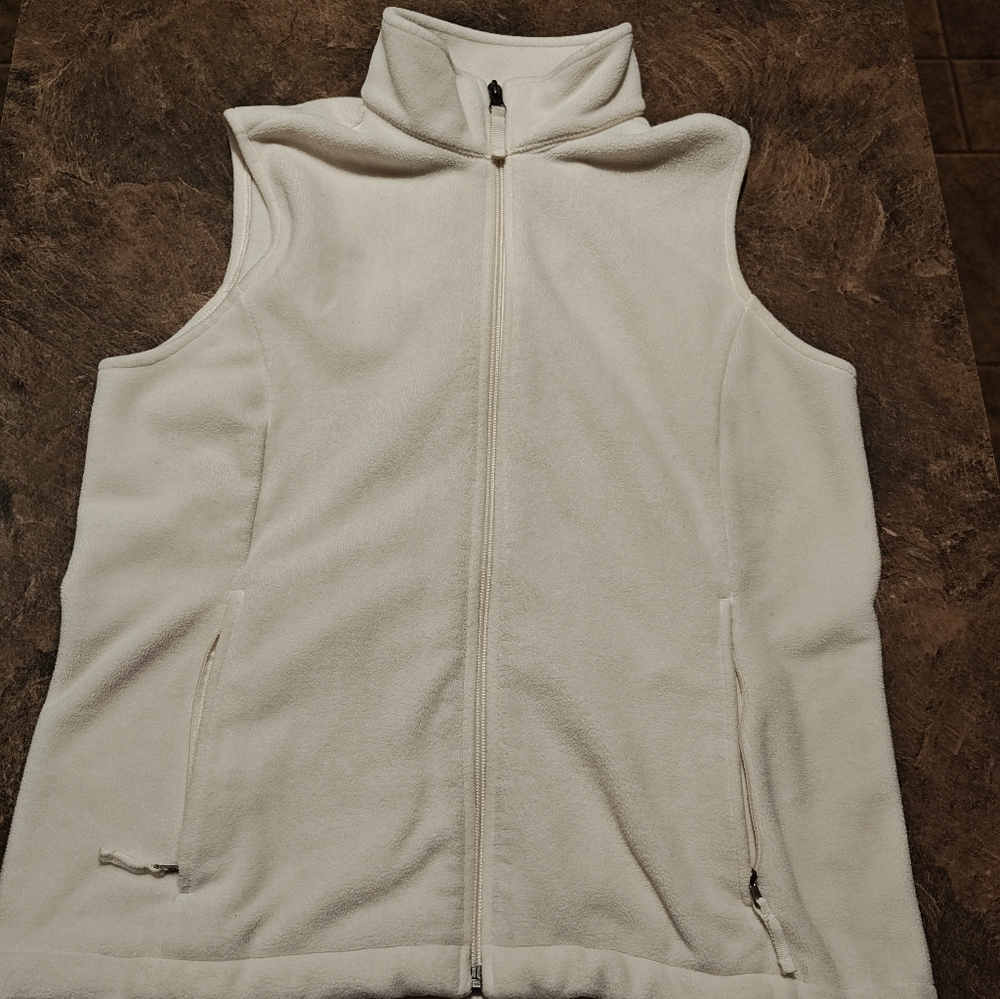 Lands' End Cream Fleece Vest